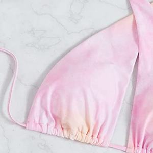 Traje de Baño Bikini de 3 Piezas con Tiras Cruzadas y Diseño Tie Dye Personalizado para Mujer, con Traje de Playa - Product Image 4