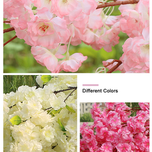 Bonsái de <span class=keywords><strong>Sakura</strong></span> de Plástico, Árbol de Flores de <span class=keywords><strong>Cerezo</strong></span> Artificial Grande y Pequeño para Interiores y Exteriores, Rosa y Blanco - Product Image 2
