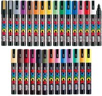 Ensemble complet de marqueurs peinture Uni Posca, Mitsubishi ALL Natural & Gold & Silver Pen Fine Point 24 couleurs (PC-3M)