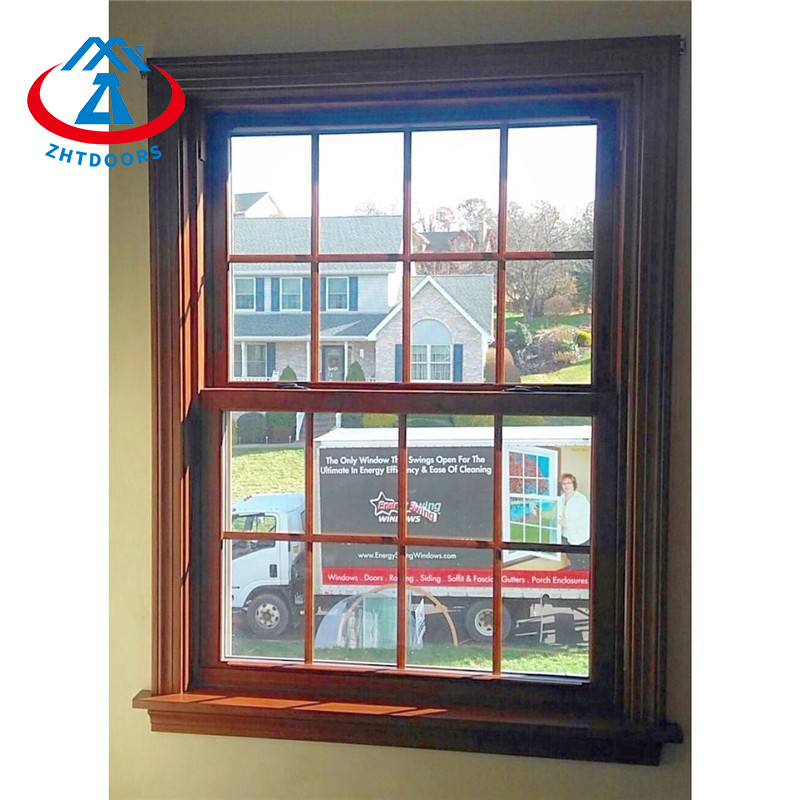 wood grain single hung window custom double hung windows from China