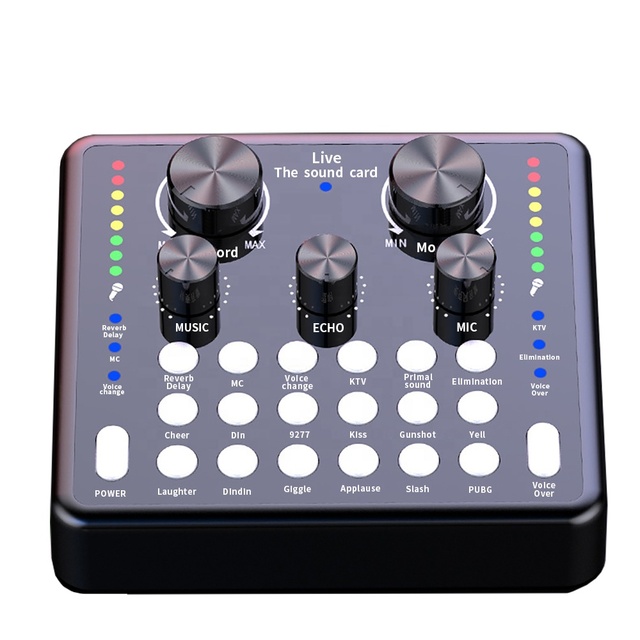 V8x Pro Sound Card Effects Audio Interface 3.5mm Professional Studio Recording Equipment Karaoke Usb Voice Changer V8 Soundcard