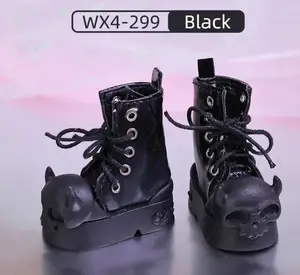 1/4 BJD गुड़िया मिनी खिलौने के लिए शगा परी हेलोलीन शैतान जूते काले और गुलाबी रंग के जूते के लिए WX4-299