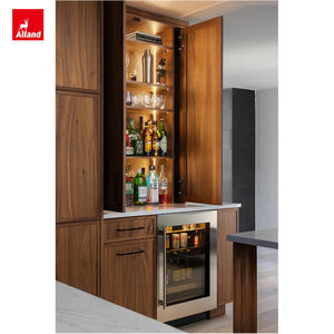 Armoires murales modulaires Allandcabinet, couleur bois de <span class=keywords><strong>teck</strong></span>, acheter des ensembles complets, forme en L, petite cuisine, armoire avec robinet - Product Image 4