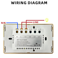 Interruptor Inteligente Tuya WIFI Chuyun con Marco de Aluminio Estándar para EE. UU. y Australia, Panel de Vidrio con Pantalla Táctil, Aprobación SAA, Interruptor de Luz Controlado por Aplicación