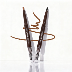 Crayon à sourcils gris brun imperméable, marque privée, sans cruauté, végan, crayon à sourcils double embout avec brosse - Product Image 1