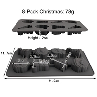 Moule en silicone personnalisé avec logo de Noël, 8 cavités, facile à démouler, qualité alimentaire, pour chocolat, bonbons, pâtisserie, fournisseur de moules en silicone Père Noël