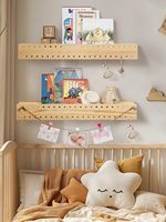 202406 étagères flottantes pour livre ensemble de 2 étagères murales en bois naturel bricolage étagères murales modernes avec rebord pour chambre d'enfants