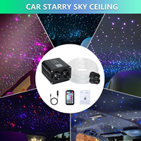 Kit de plafond étoilé pour voiture 20W bicolore, 700-1200 pièces, kits de plafond étoilé à fibres optiques activés par le son pour plafond de voiture