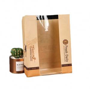 Sac en papier d'emballage pour boulangerie personnalisé, sac à pain, sac à bagel, sac à toast, sac à pain brun, sacs en papier kraft pour boulangerie, sac à fenêtre en papier kraft - Product Image 3