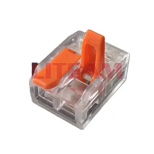 Conector de fio LT-412, conector de fios rápido 2 furos 1 em 1 para fora, terminal push in fio