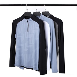 Vêtements de sport décontractés pour hommes en gros, vêtements de sport athlétiques, course à pied, couleurs contrastées, respirants, extensibles, à séchage rapide, t-shirt à manches longues - Product Image 2