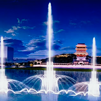 Air Mancur LED Modern Desain Populer DEWY, Bahan Stainless Steel, Untuk Luar Ruangan, Dilengkapi Musik dan Lampu, Cocok untuk Danau, Sungai, Hotel, Pusat Perbelanjaan, Vila