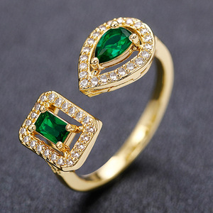 Anello Aperto Geometrico a Goccia Quadrata per Donna, Anello da Dito per Uso Quotidiano - Product Image 6