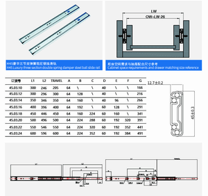 Chống gỉ nhà bếp trượt đường sắt Tủ kép dpring trượt ngăn kéo thép xe bảng nhà bếp dưới bồn rửa ngăn kéo bóng mang trượt - Product Image 4