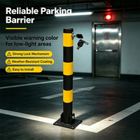Barrière de stationnement manuelle et abri de voiture YS en acier haute résistance, revêtement poudré gris+rouge, réutilisable et durable