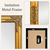 Miroir mural baroque doré orné, miroir décoratif encadré sculpté vintage pour salon, chambre à coucher, décoration intérieure