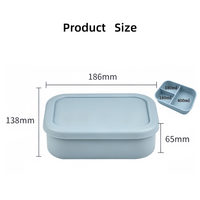 Boîte à lunch en silicone sans BPA, simple, anti-fuite, 3 compartiments, préservation de la fraîcheur, passe au lave-vaisselle, réutilisable, pour tous les âges, bento