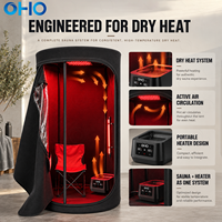 Tenda Sauna Kering Portabel dengan Pemanas Listrik 1500W, Sauna Rumah untuk 1 Orang untuk Kesehatan & Relaksasi di Dalam Ruangan