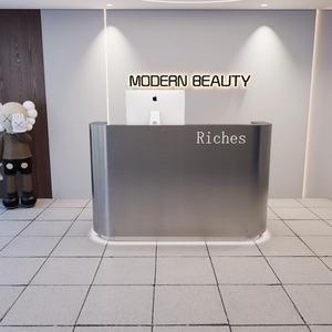 Mostrador de Recepción de Acero Inoxidable Personalizado en Oferta, Mostrador de Caja Pequeño para Tienda, Mostrador Simple para Barbería, Salón de Belleza - Product Image 5