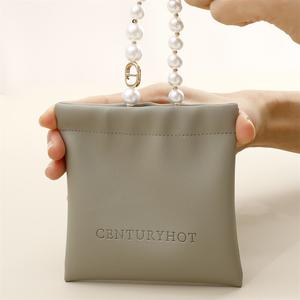 Pochette PUPPYSEW 12*12 cm en Cuir <span class=keywords><strong>PU</strong></span> à Fermeture Automatique par Pince, Trousse à Cosmétiques et Rouge à Lèvres, Sac d'Emballage de Maquillage, Pochette à Bijoux avec Logo - Product Image 3