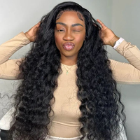 200% vente en gros 14 pouces délié naturel crépus bouclés vague de corps perruque droite HD dentelle transparente vague profonde Jerry Texture brute