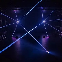 Système d'éclairage de scène professionnel Lotus 6x2W RGB Laser magique roulant + Base LED Contrôle DMX512 Dimmable Lumière du jour IP33 Ra80 DJ
