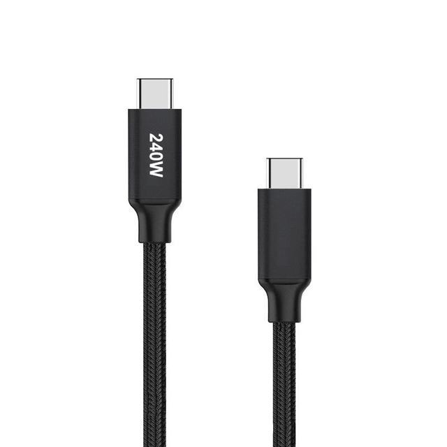 Factory Wholesale Custom 240W USB4 Cable 40Gbps PD3.1 Type-C C Fast Charging Nylon Braided Metal Case Data Cord for Computer