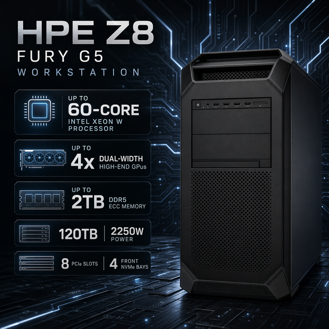 Z8 Fury G5 Tower Workstation Xeon W DDR5 PCIe 5.0 AI Engineering Rendering Custom Config