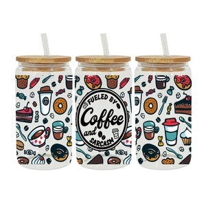 Pegatinas DTF UV para Vasos de 16oz, Diseño Retro American Coffee Obsession, Envolturas para Tumblers, Momentos Impulsivos de Cafeína - Product Image 2