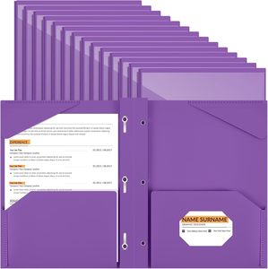 Thư mục tệp nhựa có khe cắm thẻ và vòi, được sử dụng cho đồ dùng văn phòng trường học, có thể chấp nhận các dấu hiệu tùy chỉnh. - Product Image 6