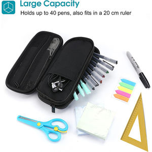 Estuche para lápices de 2 capas, estuche con cremallera EVA, organizador de almacenamiento de papelería de gran capacidad para útiles escolares y de oficina - Product Image 5