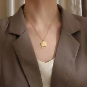 CAIOOCHE Collier personnalisé plaqué or en acier inoxydable 316L, motif animaux multiples, chaîne <span class=keywords><strong>de</strong></span> clavicule, cadeau fête des Mères - Product Image 2