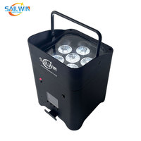 Projecteur LED sans fil Sailwin Factory à télécommande, sur batterie, 6x18W RGBWAUV 6-en-1, pour scène et mariage
