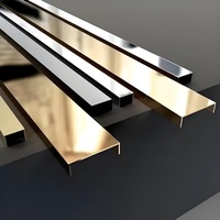 Bande de transition moderne décorative en aluminium pour plafond et sol, finition pour intérieurs contemporains, garniture de carrelage en acier inoxydable