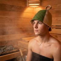 Chapeau de sauna en feutre de laine, color-block, avec logo personnalisé, épais et chaud, pour hommes et femmes, idéal pour la banya, la salle de vapeur et le spa, vente en gros