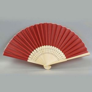Custom Carved Bamboo <b>Fan</b> 33cm Folk Art Print Folk Art Promotion Style Home <b>Decoration</b> Sport Model Printed Business Personal - Product Image 2
