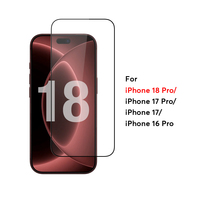 Protection d'écran en verre trempé premium anti-choc 9H à couverture intégrale pour iPhone 18 Pro