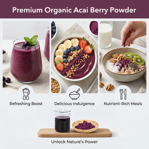 AMULYN Estratto Erboristico Idrosolubile di Grado Alimentare, Polvere di Bacche di Acai Liofilizzata Naturale (Contenitore in Plastica, Bottiglia, Fusto) Halal - Product Image 6