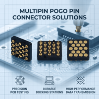 Connecteurs à ressort multipin de type SMT en laiton sur mesure pour usine, solutions de connecteurs Pogo Pin 18 broches femelles pour chargeur 2A 12V