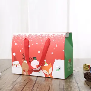 Grote Gift Verpakking Dozen Vrolijk Favor Card Santa Pakket Tas Voor Kerst Papier Doos