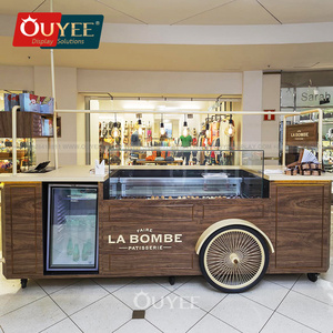 Leverancier Display Retail Showcase Licht Led Winkelcentrum Kiosk Bloemenwagen Met Wielen Snoepwagen Houten - Product Image 3