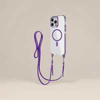 Lanière de sangle de coque de téléphone magnétique colorée avec pour iPhone 15 Pro Max et Samsung S24 Ultra