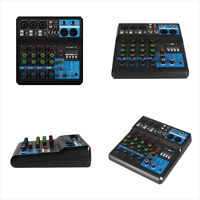 Console audio professionnelle 5 canaux avec alimentation fantôme 48V, mini table de mixage DJ avec USB pour l'enregistrement, le karaoké, la lecture sur PC, table de mixage audio