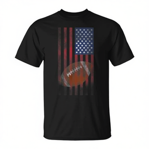 Camiseta de Fútbol Americano con Bandera de Estados Unidos, Negra, Diseño Deportivo para Hombre, Manga Corta, Cuello Redondo, Impresión Digital, Deportes y Juegos para Adultos - Product Image 2