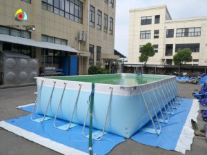 <span class=keywords><strong>Piscina</strong></span> Rectangular <span class=keywords><strong>Grande</strong></span> <span class=keywords><strong>Desmontable</strong></span> con Marco de PVC para Uso en Exteriores, Elevada - Product Image 3
