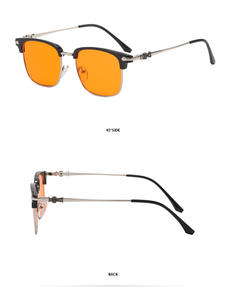 Kính mắt thời trang unisex 2023, màu xanh dương nhạt, kiểu dáng cổ điển, chống ánh sáng xanh, chất liệu PC kim loại bán gọng vuông, bền, hỗ trợ cận thị - Product Image 2