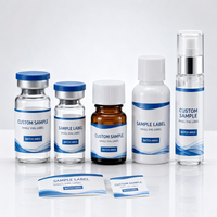 Étiquettes personnalisées pour petits flacons de peptides, autocollants imperméables en PET BOPP pour échantillons cosmétiques, service d'impression OEM