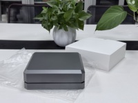 Boîte à bijoux octogonale LED grise avec logo personnalisé, étui cadeau de luxe pour bagues, emballage en gros