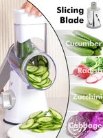 Groothandel 1 Handbediende ABS RVS 360° Draaibare Lemmet Duurzame Rotatie Rasp Roller Groente Fruit Groentegereedschap