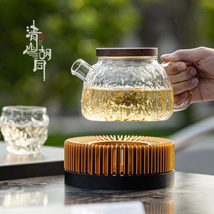 Tetera de vidrio BaiCai con tapa, resistente al calor, pequeña, para calentar té en casa. - Product Image 2